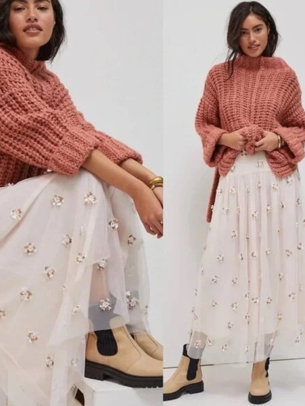 🆕 ANTHROPOLOGIE, BILLIE TEXTURED MAXI SKIRT | SIZE 6 | NWT
